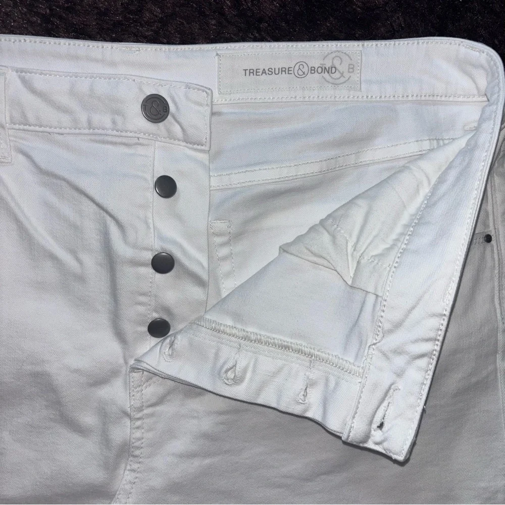Treasure & Bond Foster Boyfriend High-Rise White Denim Women's Shorts Size W33